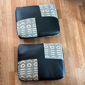 Black and Gray Patterned Cushions